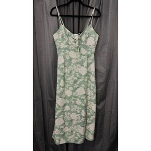 SBetro‎ Babydoll Dress Womens L Green Floral Y2K Fairycore Cottagecore Coquette